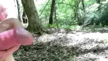 cumshot,public,masturbation,woods,nature