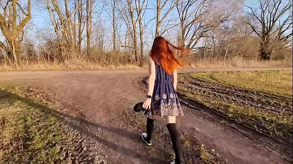 redhead,shy,teen,outdoor,natural-tits