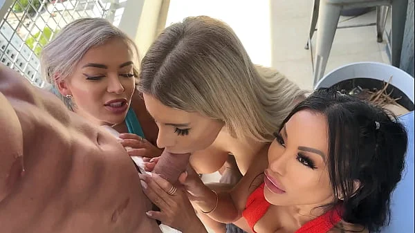 blonde,wet-blowjob,foursome,blowjob,riding