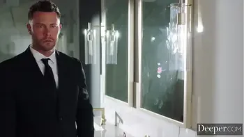 mmf,deepthroat,threesome,lingerie,blonde