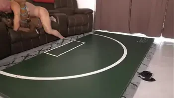 ebony-milf,kissing,fucking,muscular-man,big-tits