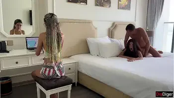 cum-covered,brunette,cum-in-mouth,foot-fetish,bedroom