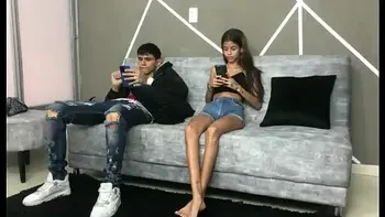 perfect-tits,leash,brown-skin,deep-kissing,panties-in-mouth