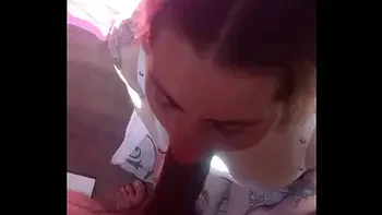 black-and-white,blonde,heavily-tattooed,facial-cumshot,big-mouth