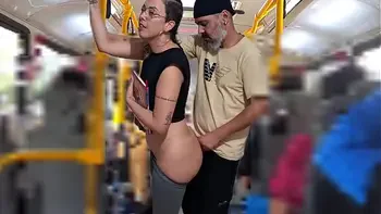 bus,leggings,public-pantsing,outdoor,cum-on-ass