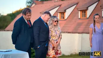 wedding-day,bride,outdoor,masked,white-stockings