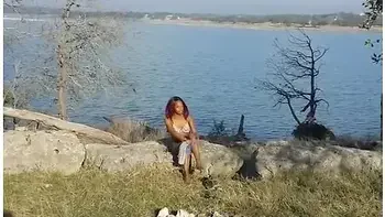 squirting,masturbation,ebony,black,outside