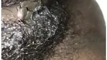 upclose,extreme-hairy,ebony,fingering,homemade