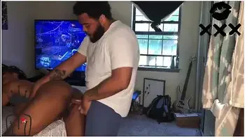 ebony,fucked-while-gaming,ebony-creamy-pussy,ebony-creampie,multitasking