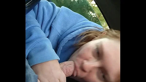 redhead,blowjob,oral,car