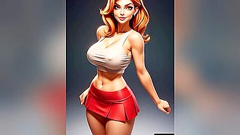 knockers,busty,brunette,hd,toon