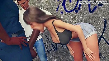 deepthroat,3d-animation,interracial,brunette,cuckold