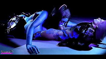 big-cock,futanari,threesome,brunette,3d-animation