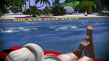 3d-animation,beach,tattoo,cartoon,blonde