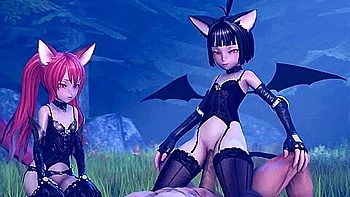 cosplay,3d-animation,hd,red-head,threesome