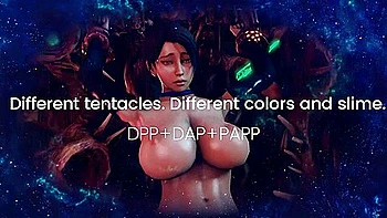 big-tits,brunette,3d-animation,cartoon,double-anal-penetration