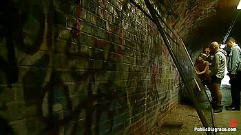 brunette,public,gangbang,threesome,blonde