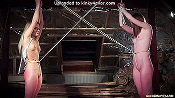 bdsm,threesome,brunette,hanging,deepthroat