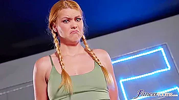 orgasm,red-head,gym,natural-tits,sport