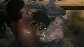 blonde,hot-tub,interracial