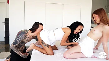 tattoo,veiny,creampie,pov,3some