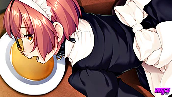 red-head,nipples,anime,cartoon,maid