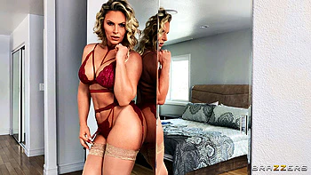 bed,mirror,curly-hair,masturbation,cowgirl