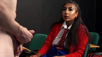 reality,cfnm,couple,mini-skirt,brunette