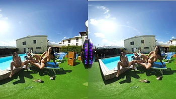 brunettes,pool,lesbian,long-hair,big-tits