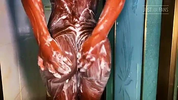 shower,solo,amateur,black-and-ebony