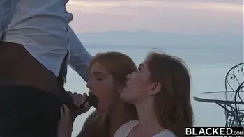 redhead,cum-swapping,big-cock,face-sitting,double-blowjob