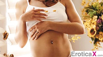 caught,brunette,small-tits,handjob,blowjobs