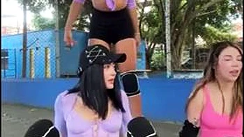 threesome,public-nudity,babes,big-butt,flashing