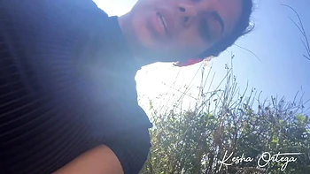 solo-female,venezuelan,masturbation,outdoor,brunette