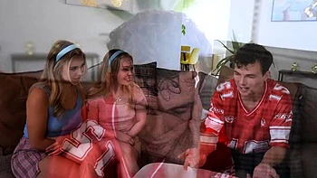 teen,lick,blonde,blowjob,threesome