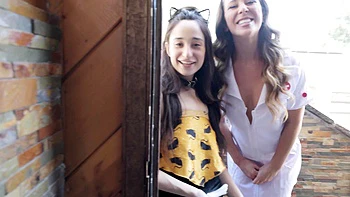 lesbian,big-boobs,brunette,uniform,milf