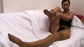 foot-fetish,stockings,solo,brunette