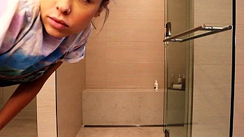 teen,shower,solo,masturbation,blonde