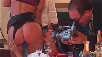 vintage,doggy-style,party,brunette,group-sex