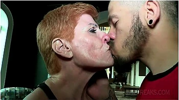 cumshot,redhead,granny,doggystyle,big-white-cock