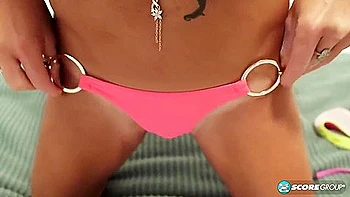 busty-milf,solo,tattoo,jerking,fake-tits