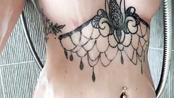 brunette,solo,babe,shower