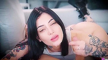 goth,tugjob,tattoo,hd,pov-point-of-view