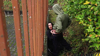 milf,brunette,cfnm,clothed,fake-tits