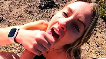 teen,outdoor,blowjob,pov,blonde