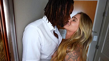 cuckold,interracial,doggystyle,long-hair,bald-pussy