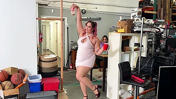 thong,backstage,pigtails,bbw,bra