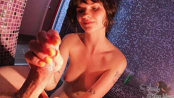 brunette,natural-tits,handjob,hardcore,couple