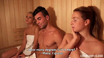 cowgirl,doggy-style,group-sex,pov,sauna