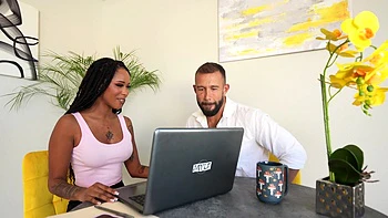 long-hair,ebony,couple,interracial,pornstars